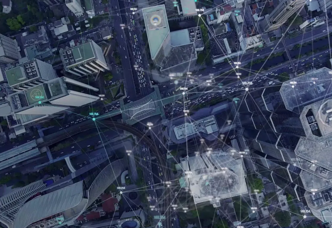 aerial view of a city with many roads and buildings aerial view of a city with many roads and buildings