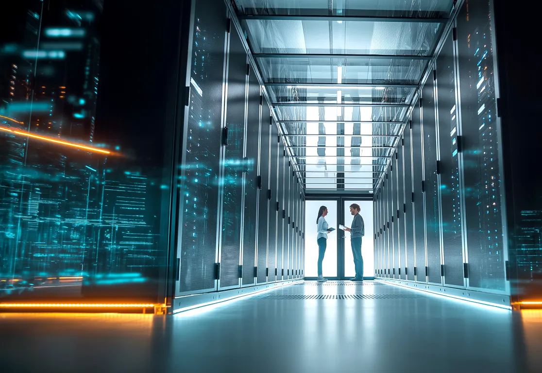 Ein Mann und eine Frau stehen in einem Flur