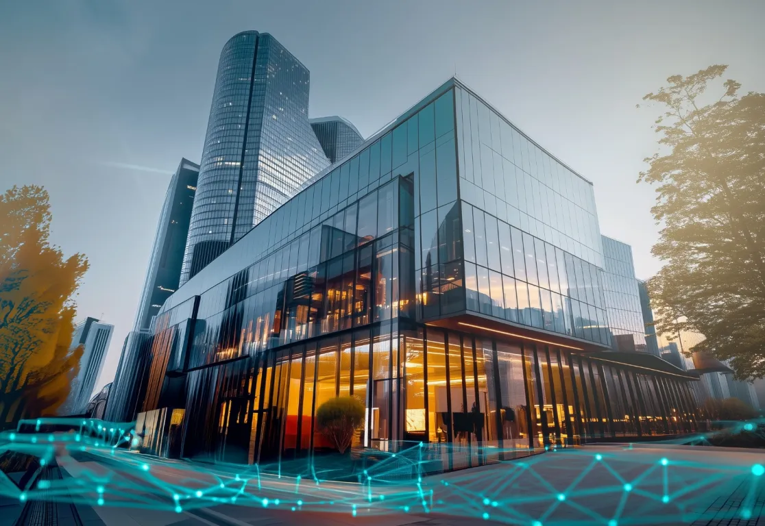 Ein Gebäude mit vielen Fenstern