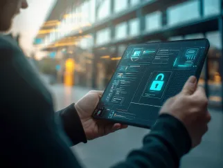 a person holding a tablet